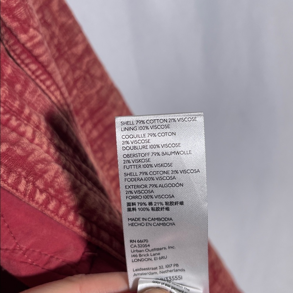 ANTHROPOLOGIE PILCRO WOMENS THE FIELDER TEXTURED BARN JACKET RED LARGE - Picture 5 of 7